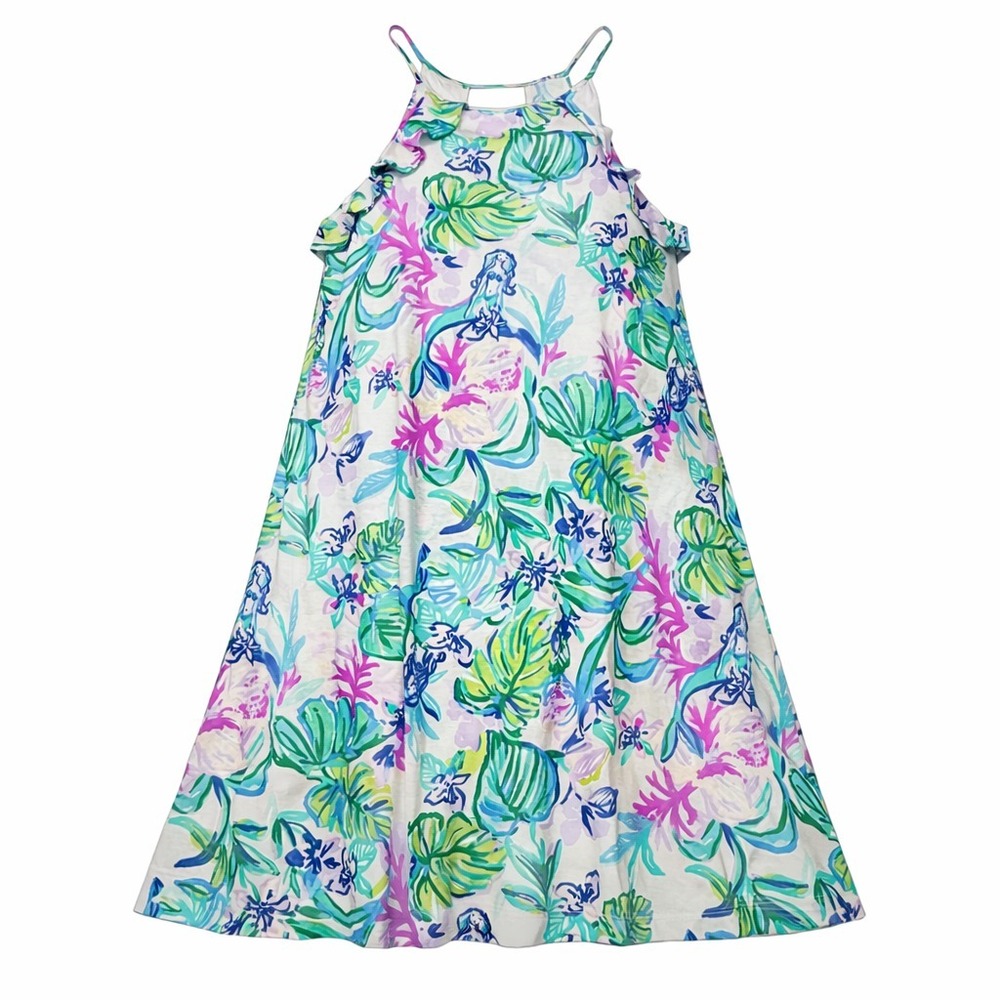 Lilly Pulitzer Billie Ruffle Dress Mermaid In The Shade Amethyst Tin Coastal SM